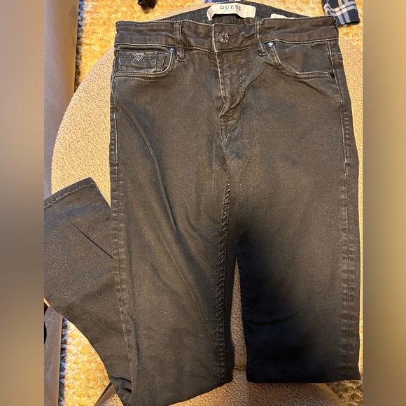 BLACK DENIM SKINNY JEANS - Picture 1 of 3